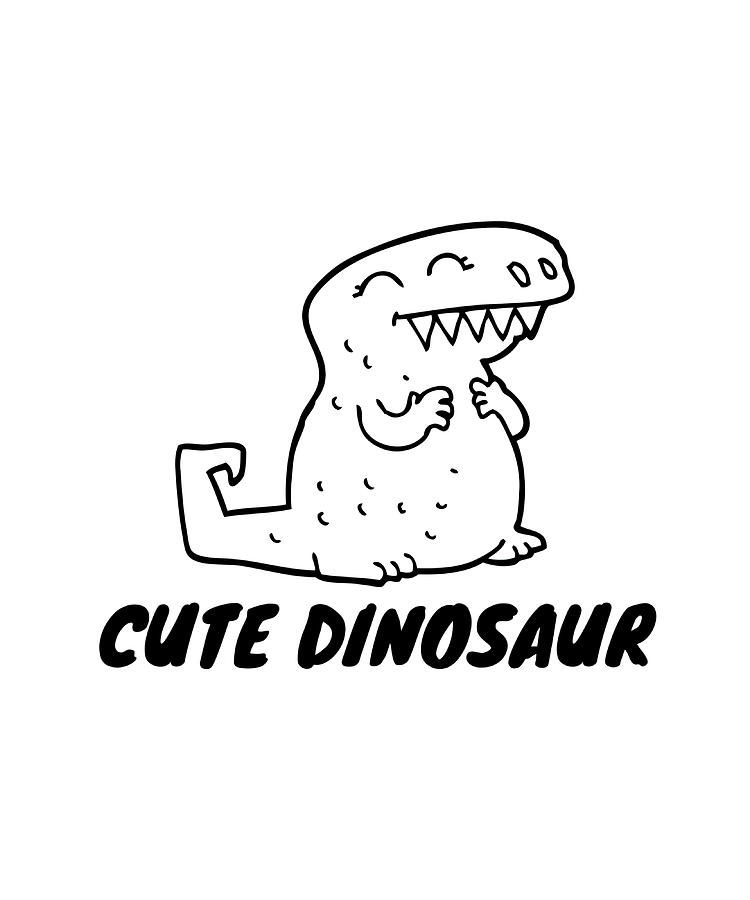 Cute Dinosaur Poster cool Painting by White Palmer | Fine Art America