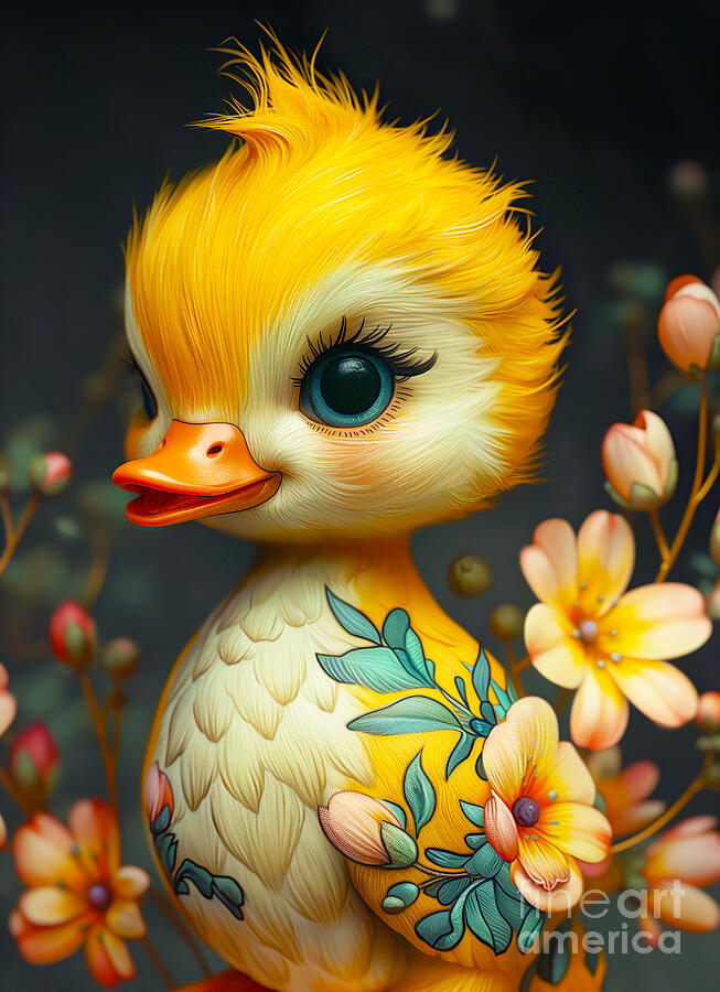 Cute Duckling Series 03172024a Digital Art by Carlos Diaz