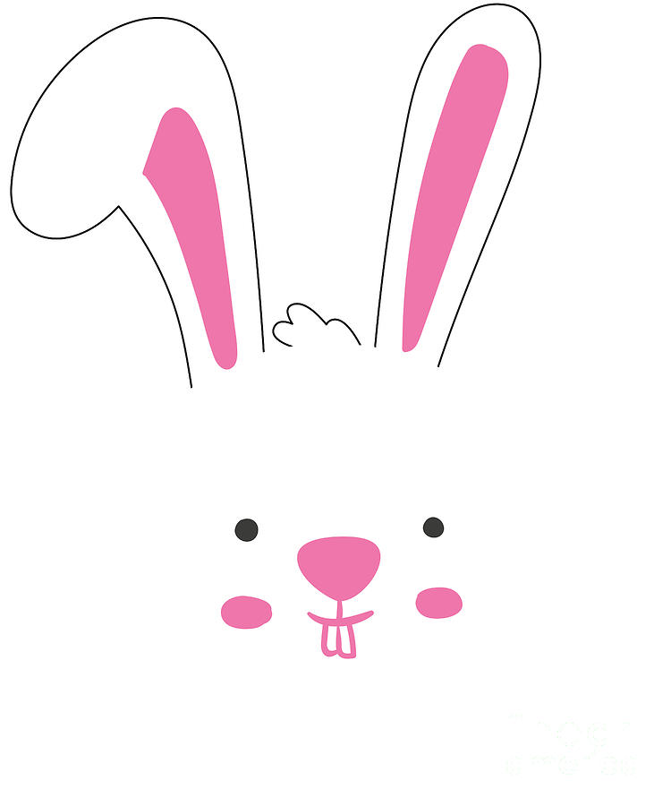 Cute Easter Bunny Face Digital Art by Flippin Sweet Gear