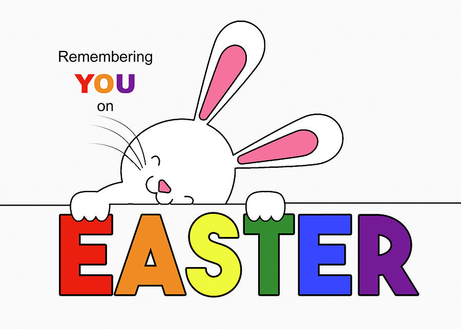 Cute Easter Bunny LGBT Rainbow Theme  Digital Art by Doreen Erhardt