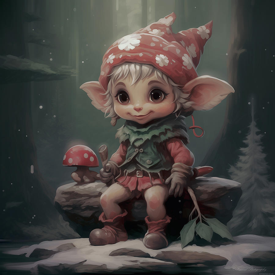 Cute Elf  Digital Art by Debra Forand