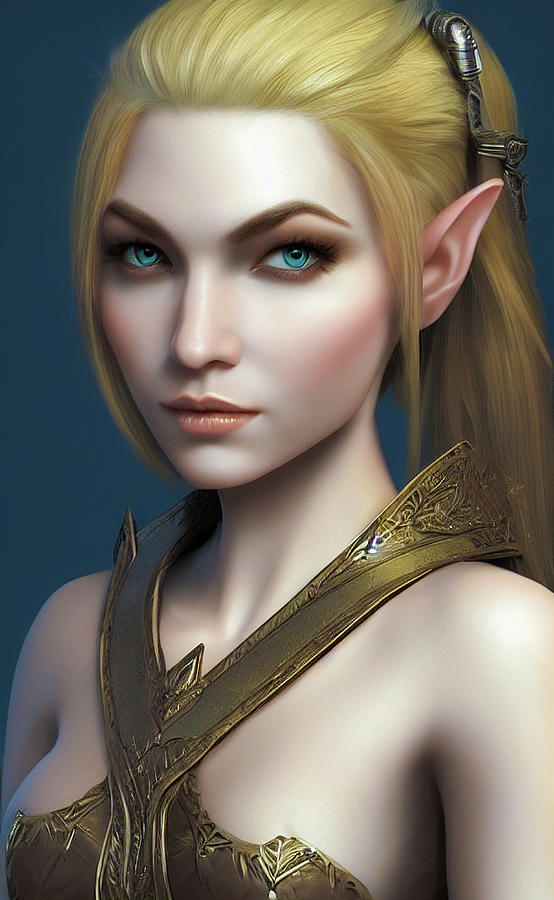 Cute Elf Woman 01 Digital Art by Matthias Hauser | Fine Art America