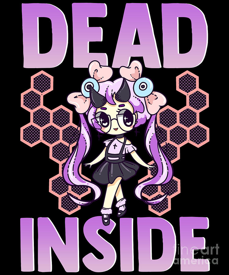 Cute Pastel Goth Dead Inside Kawaii Anime Girl Digital Art by The Perfect  Presents - Fine Art America