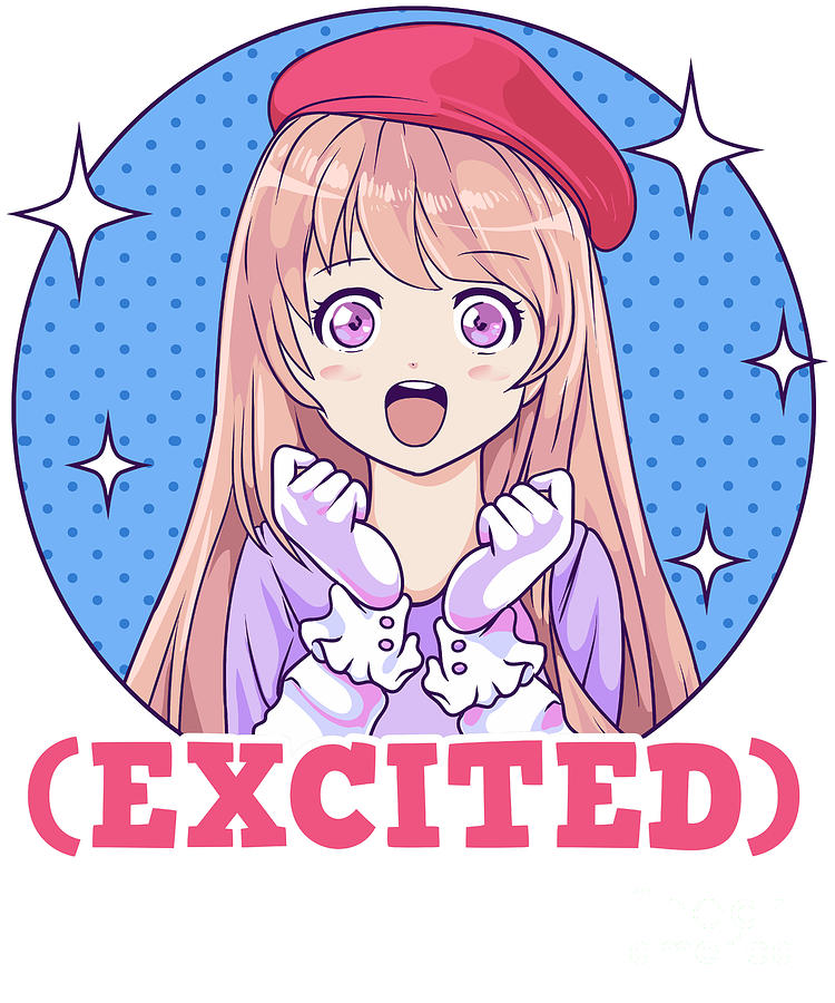 Cute Excited Anime Girl Funny Excited Face Digital Art by The Perfect  Presents - Fine Art America