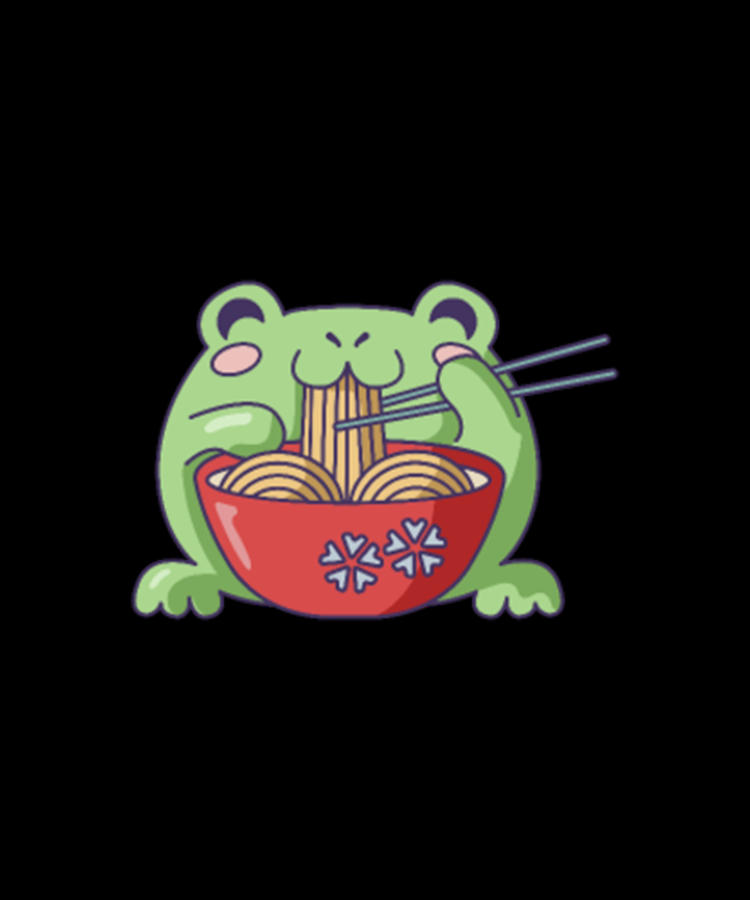 Cute Frog with Ramen - Kawaii Designs Jewelry by Tinh Tran Le Thanh - Fine  Art America