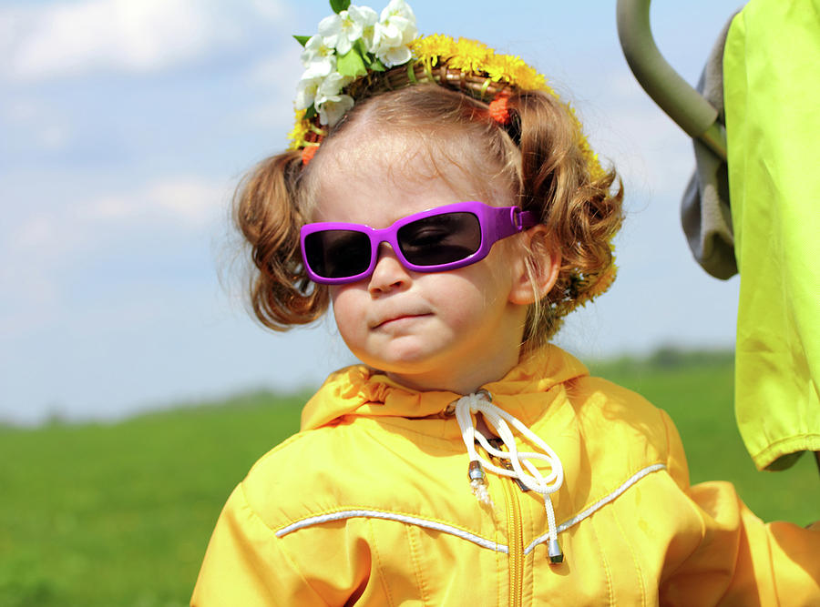 Cute Funny Little Girl In Sunglasses Photograph by Mikhail Kokhanchikov