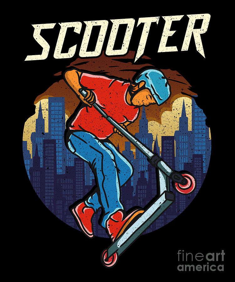 Cute Funny Scooter Obsessed Scootering Digital Art by The Perfect ...