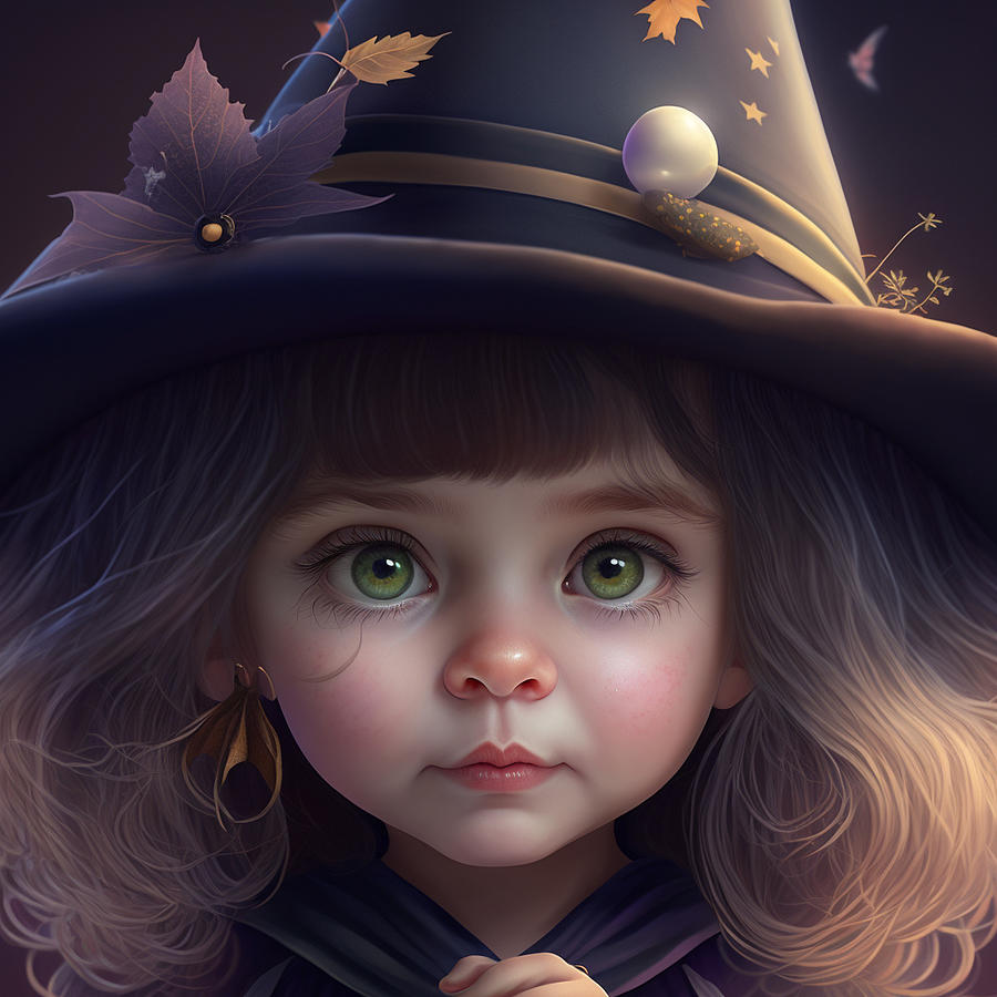 Cute good witch Digital Art by Lori Stewart - Fine Art America