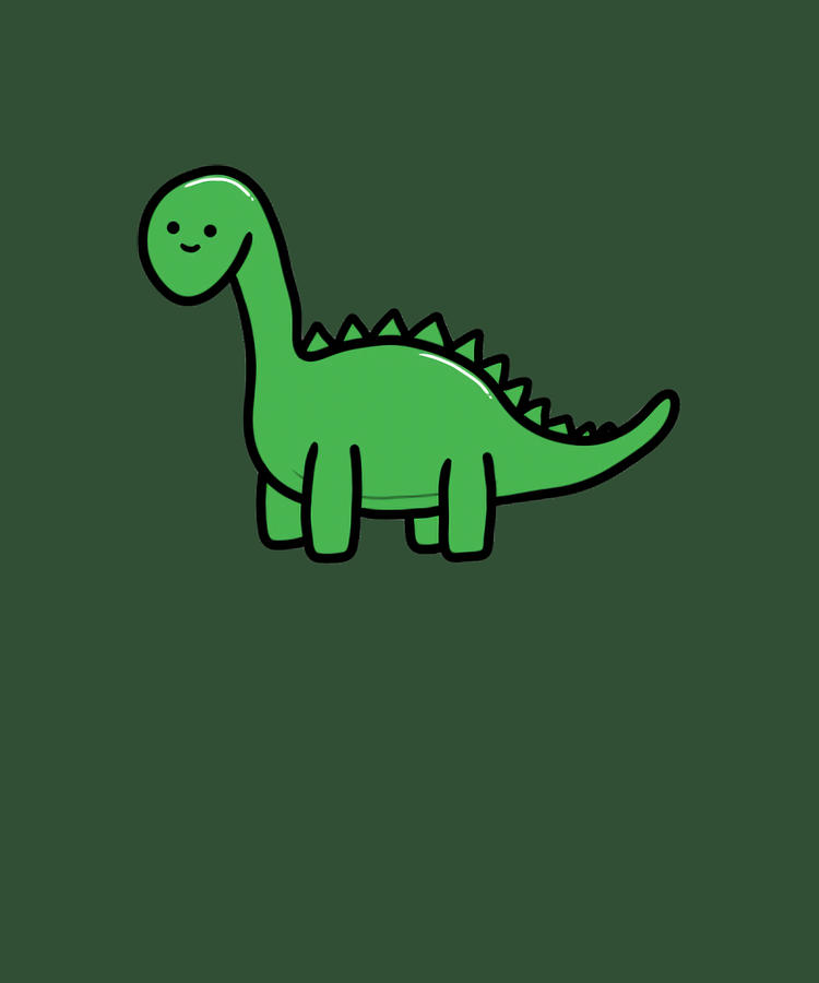 Cute Green Dinosaur Painting By Richardson Molly Pixels