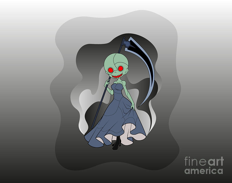 Halloween Grim Reaper Chibi Anime Graphic by vect studio