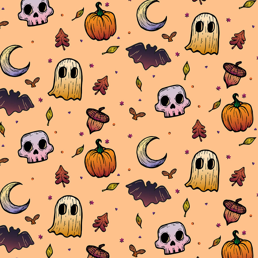 Cute Halloween Pattern Digital Art by Mikaila McClinton-Thibault - Fine ...