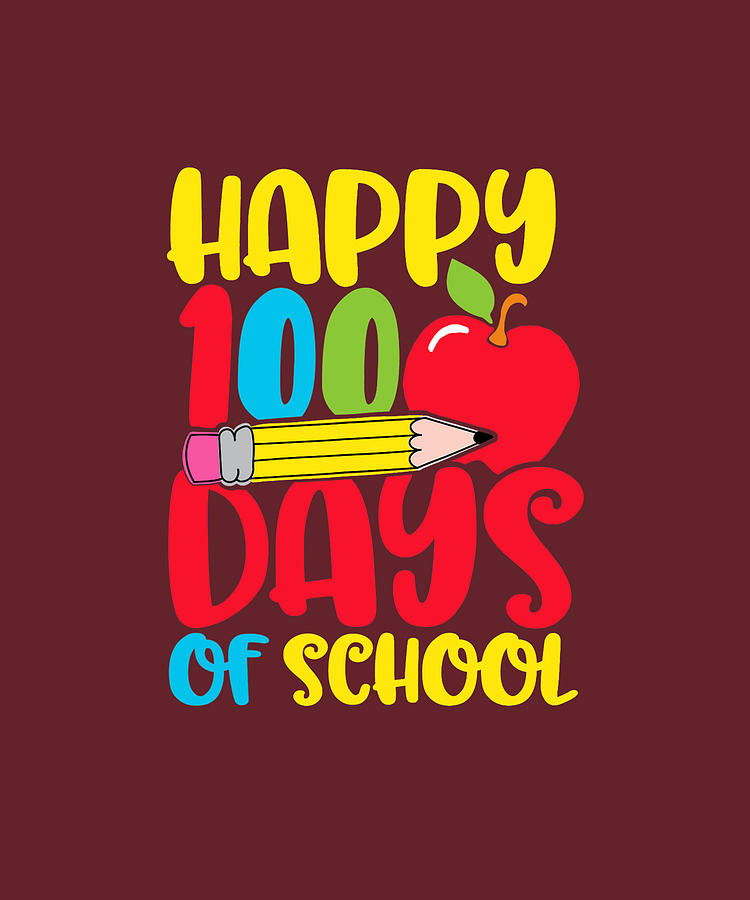 Cute Happy 100 Days Of School Teachers and Kids TShirt Digital Art by ...