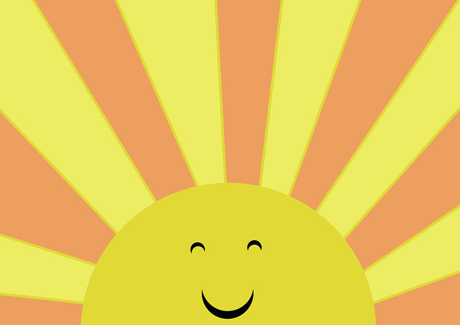 Cute Happy Sun Rising Digital Art by Shelli Fitzpatrick