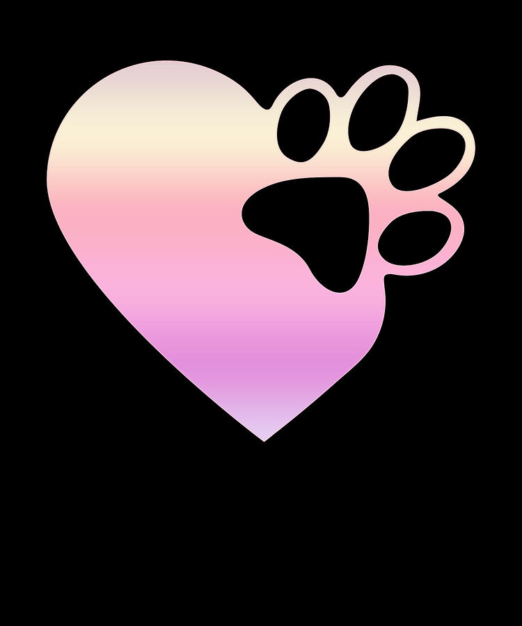 Cat And Dog Paw Print Heart SVG File