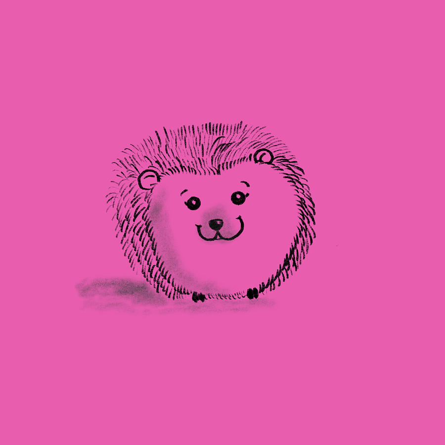 Cute Hedgehog Cartoon Drawing Gifts Drawing by Aaron Geraud