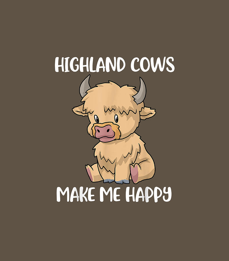 Cow Digital Art - Cute Highland Cow pirit Animal Cow Messy Hair by Dominic Cacey