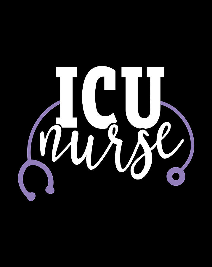 Cute Icu Nurse Purple Stethoscope Intensive Care Unit Rn Digital Art by ...