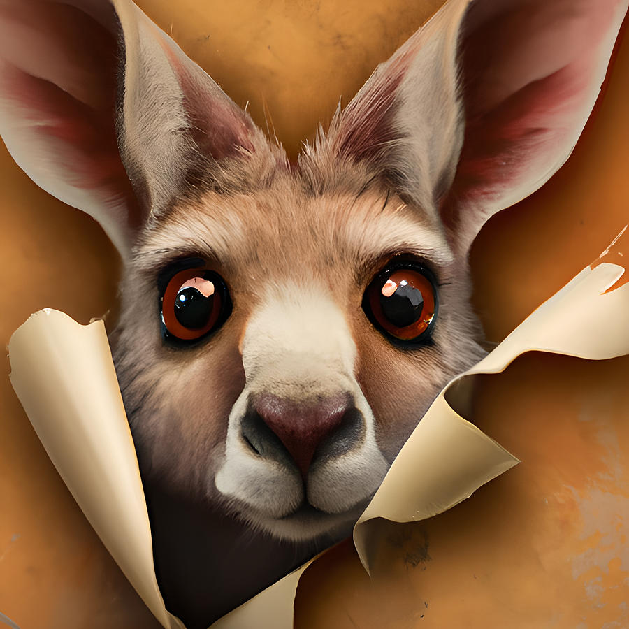 Cute Kangaroo Digital Art by Amalia Suruceanu