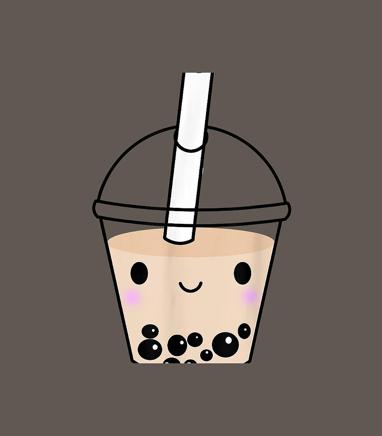 Cute Kawaii Bubble Tea Boba Milk Tea Lover Digital Art by Black - Fine ...