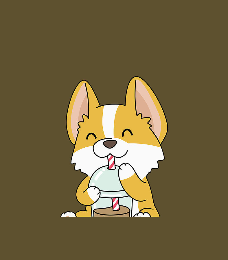 Kawaii Anime Corgi Lover Dog Boba Bubble Tea Cute Japanese - - Inspire  Uplift