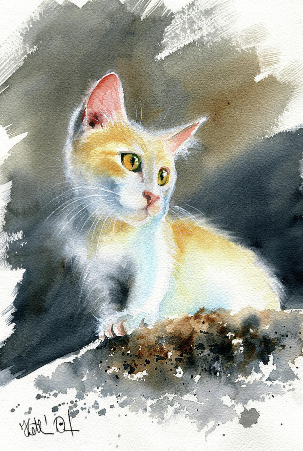Cute Kitten Painting Painting by Dora Hathazi Mendes