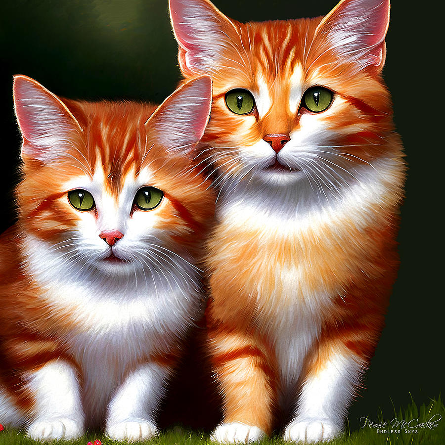 Cute Kittens Mixed Media by Pennie McCracken