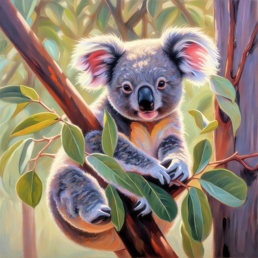 Cute Koala Digital Art by Donna Kennedy