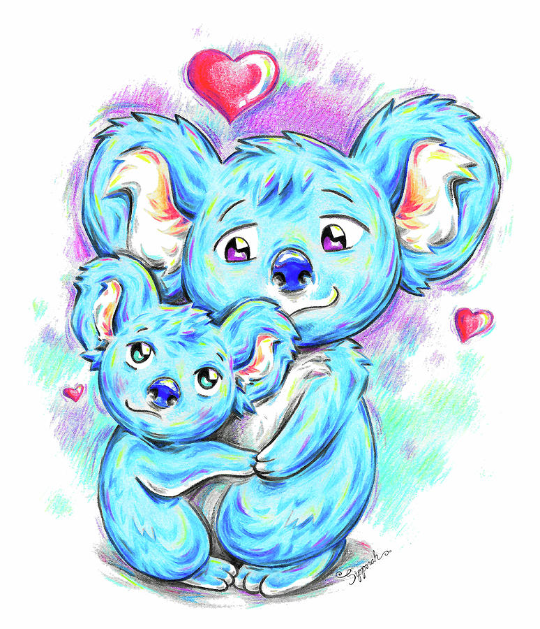 CUTE KOALAS Father and Son Drawing by Sipporah Art and Illustration