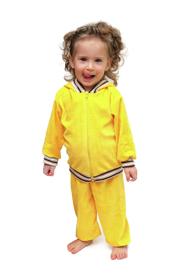 Cute Little Girl In Yellow Photograph by Mikhail Kokhanchikov