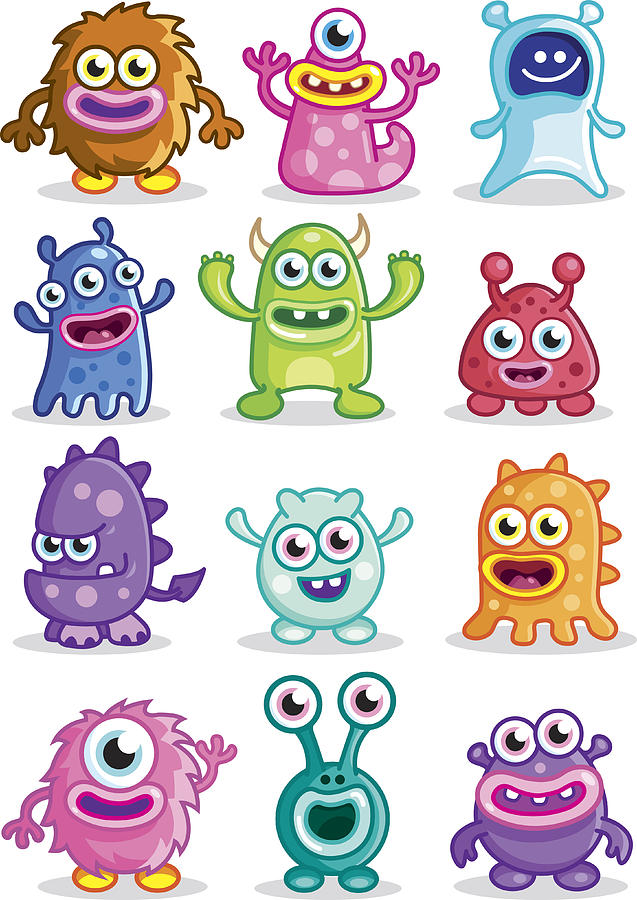 Cute Little monsters Drawing by Andymo