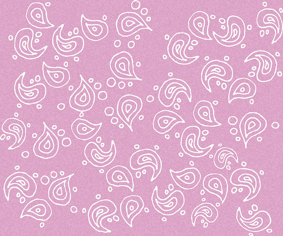 Cute Little Paisley Pattern On Baby Pink Organic Decor  Painting by Irina Sztukowski