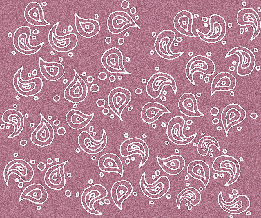 Cute Little Paisley Pattern On Soft Dusty Pink Organic Decor  Painting by Irina Sztukowski