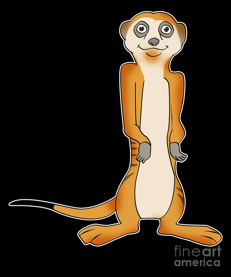 Cute Meerkat Illustration Suricate Gift Digital Art by Lukas Davis