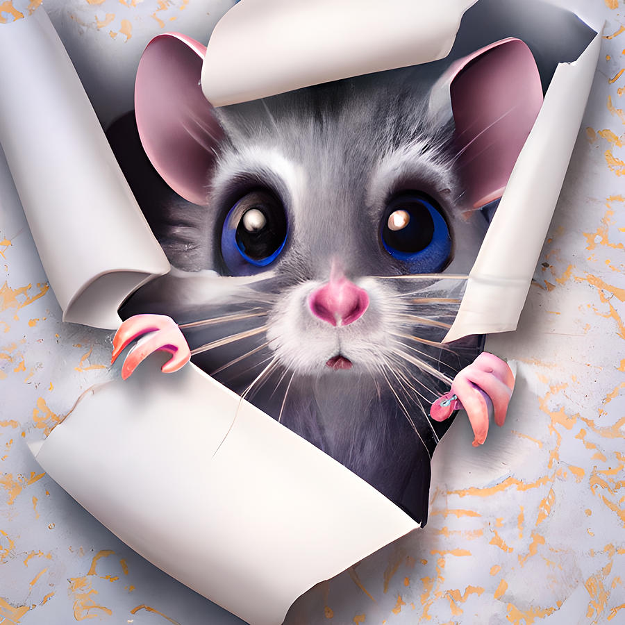 Cute Mouse Digital Art by Amalia Suruceanu
