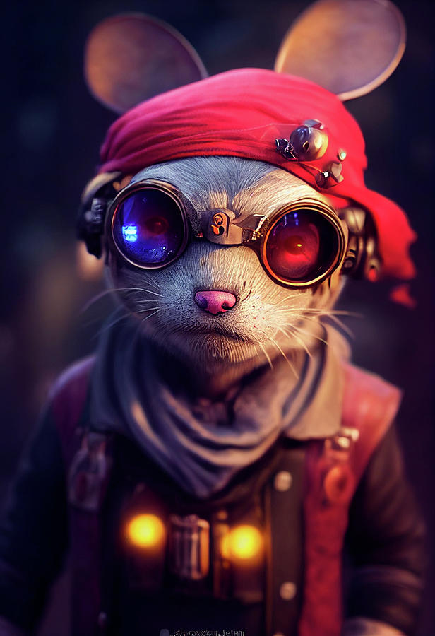 Cute Mouse Dressed as a Pirate Digital Art by AJ Etheridge - Pixels