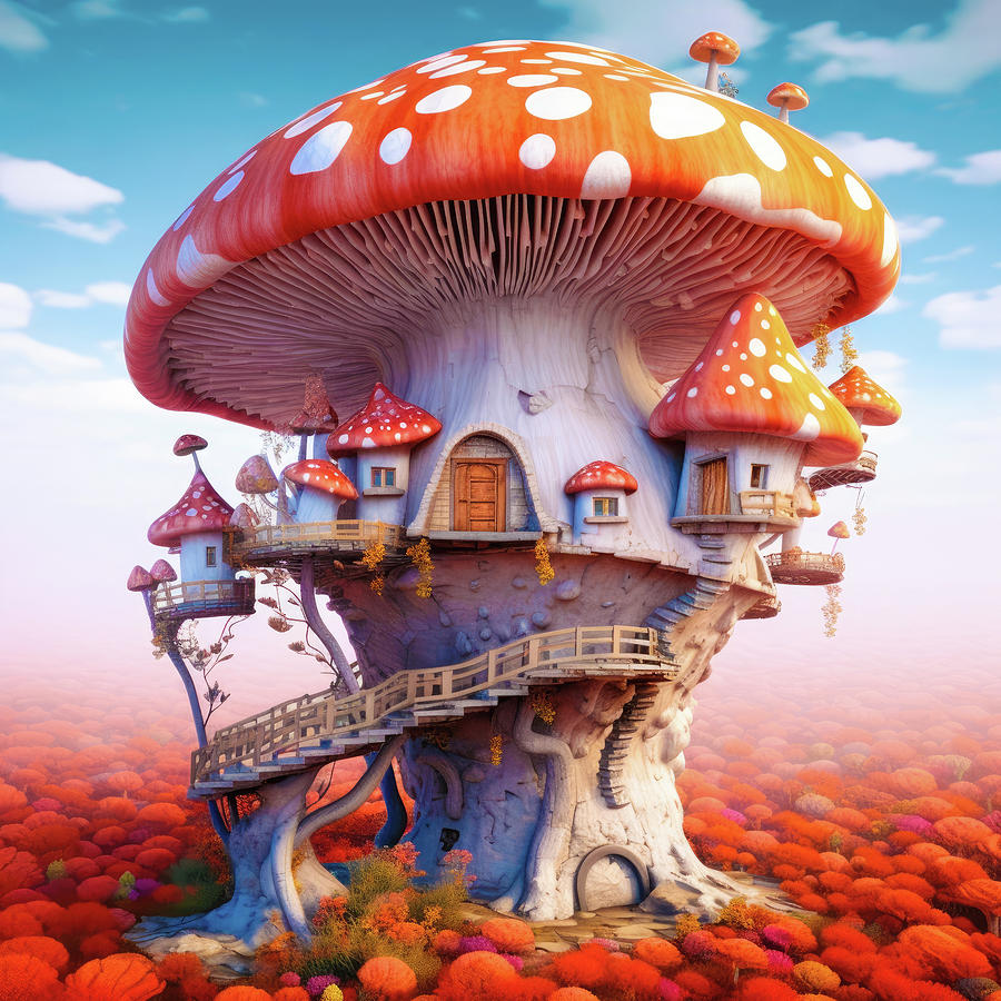 Cute Mushroom House 06 Digital Art by Matthias Hauser
