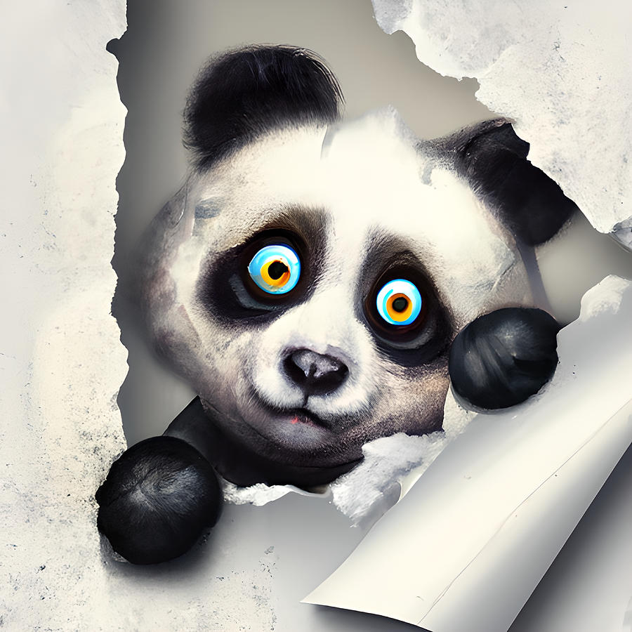 Cute Panda Digital Art by Amalia Suruceanu