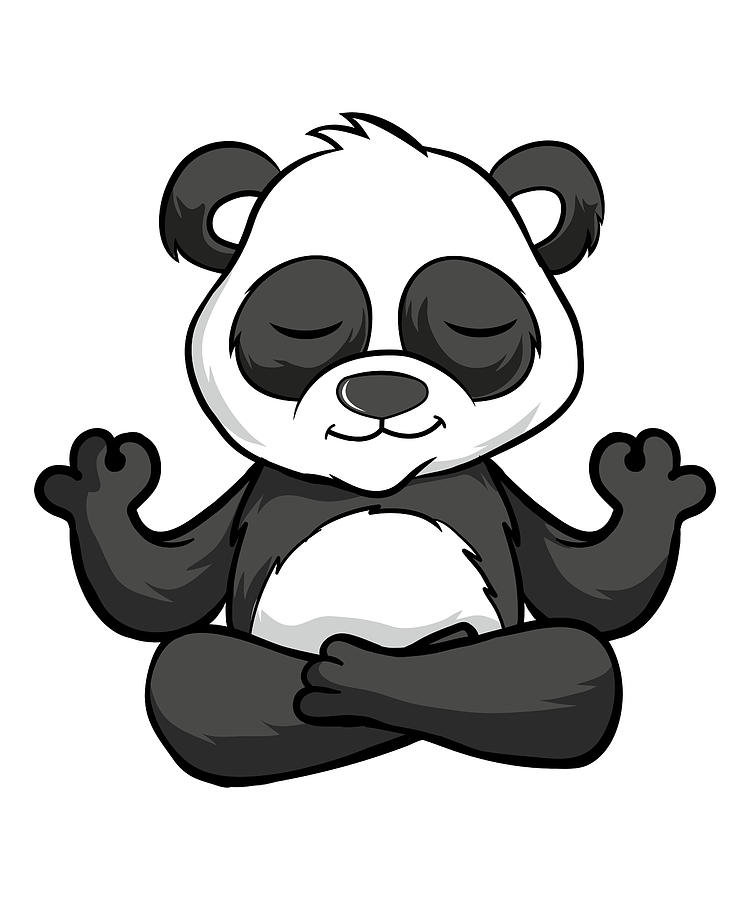 Cute panda in meditation pose crossed legs yoga Tapestry - Textile by  Norman W - Pixels