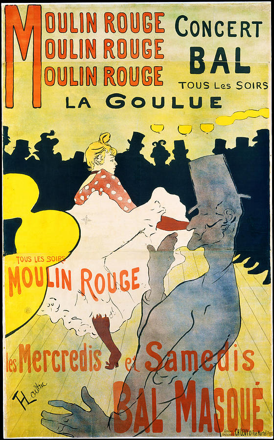 Cute Paris Postcard Moulin Rouge Travel Boho France Painting by Tony Rubino
