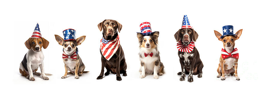 Cute patriotic dogs Photograph by Delphimages Photo Creations