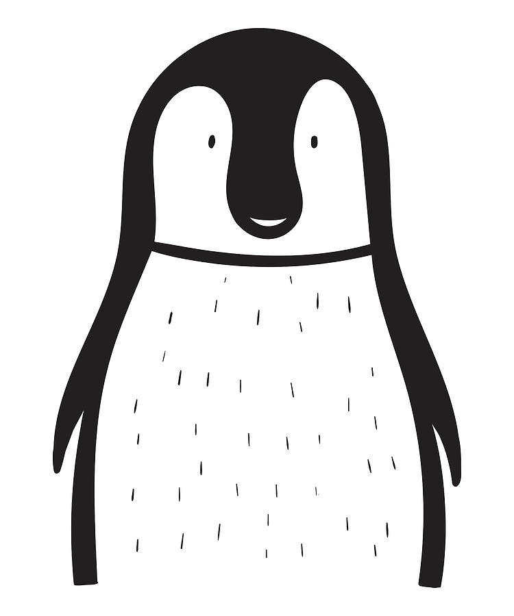 Cute Penguin animal sketch wonderful drawing Digital Art by Norman W - Fine  Art America