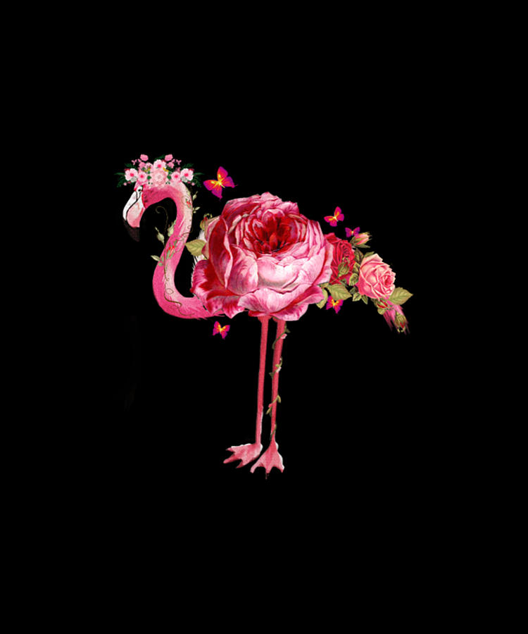 Cute Pink Dreaming Girl Baby Flamingo With Flowers Jewelry by Tinh Tran ...