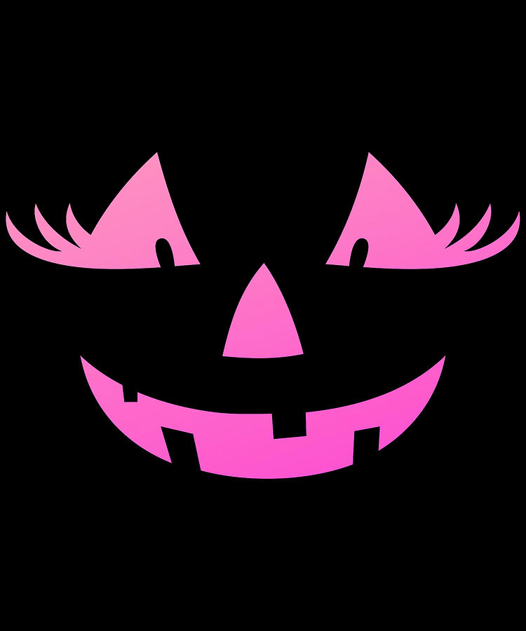 Cute Pink Pumpkin Jack O Lantern Halloween Digital Art by Flippin Sweet Gear