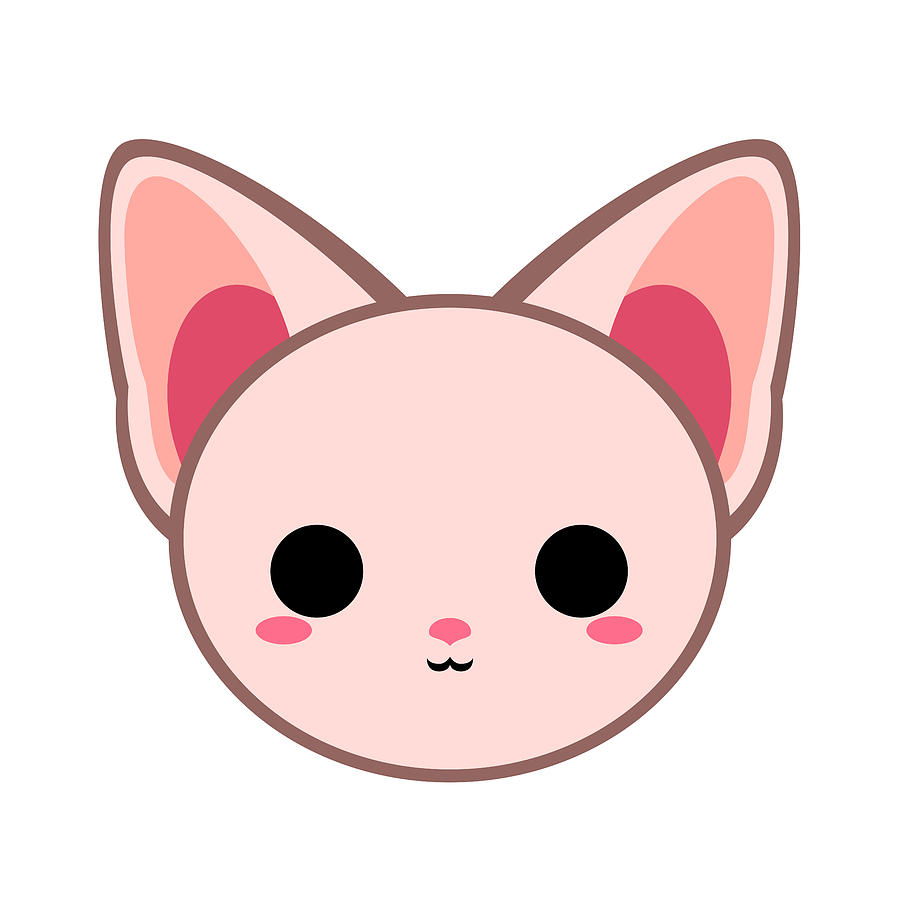 Cute Pink Sphynx Cat Digital Art by Alien3287 - Pixels
