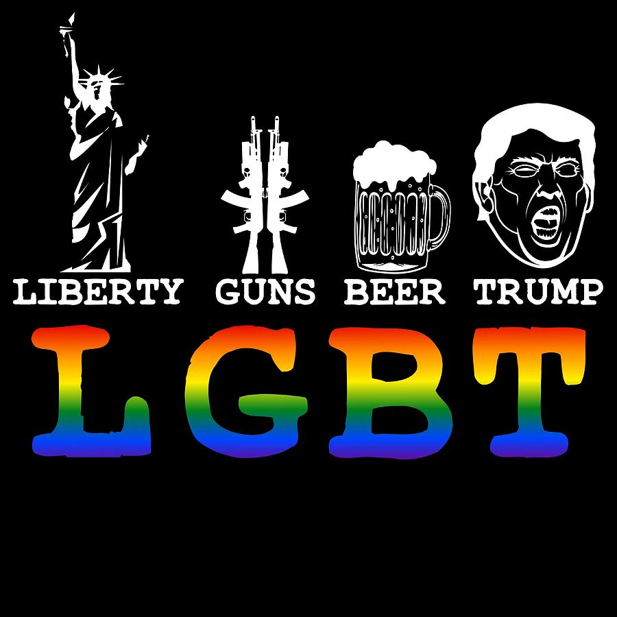 LGBT Liberty Guns Beer Trump 100D Woven Poly Nylon 3'x5' Indoor Outdoor Flag