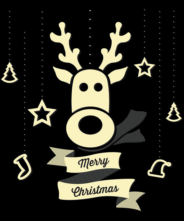 Cute Reindeer Christmas Digital Art by Flippin Sweet Gear