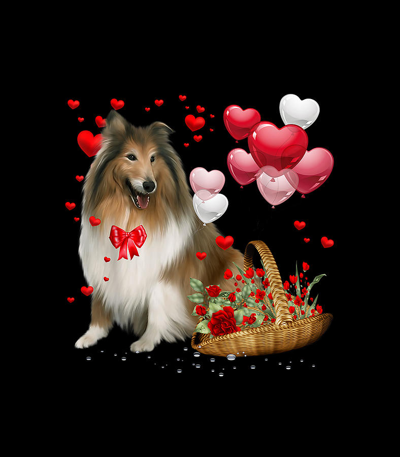 images for a collie valentines day