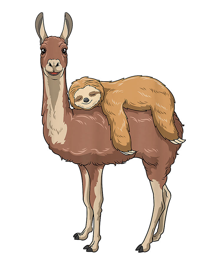 Cute Sloth Llama Sloth Riding Llama Sloth Sleeping On Llama Cute Ts