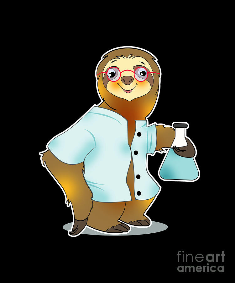 Cute SlothScientist Biology DNA Lab Gift Digital Art by Lukas Davis - Pixels
