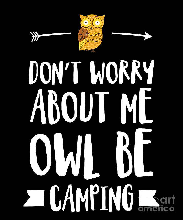 Owl Drawing - Cute Trendy Happy Camper Owl Be Camping Tribal Arrow  by Noirty Designs